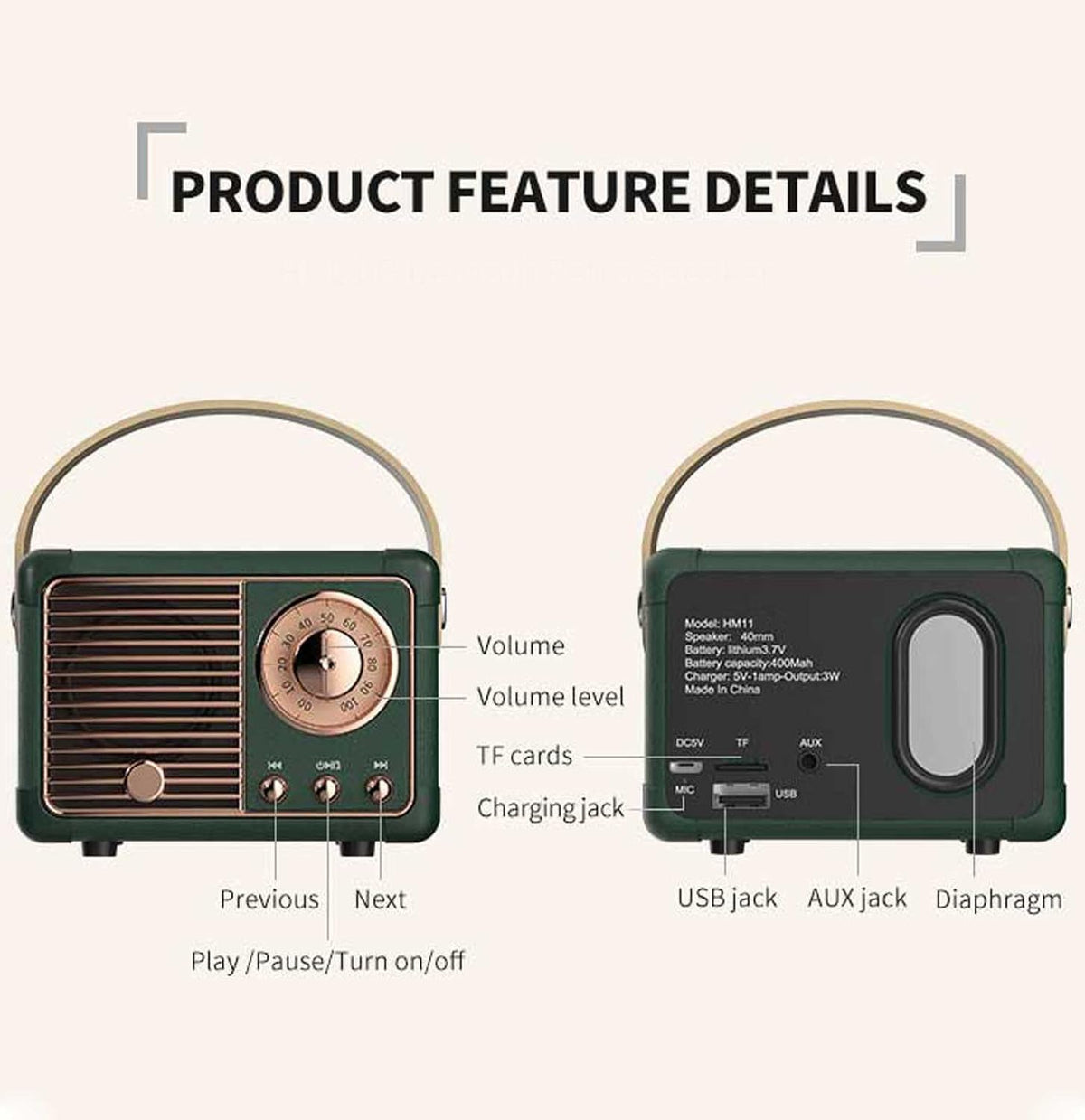 Retro-Bluetooth-Lautsprecher