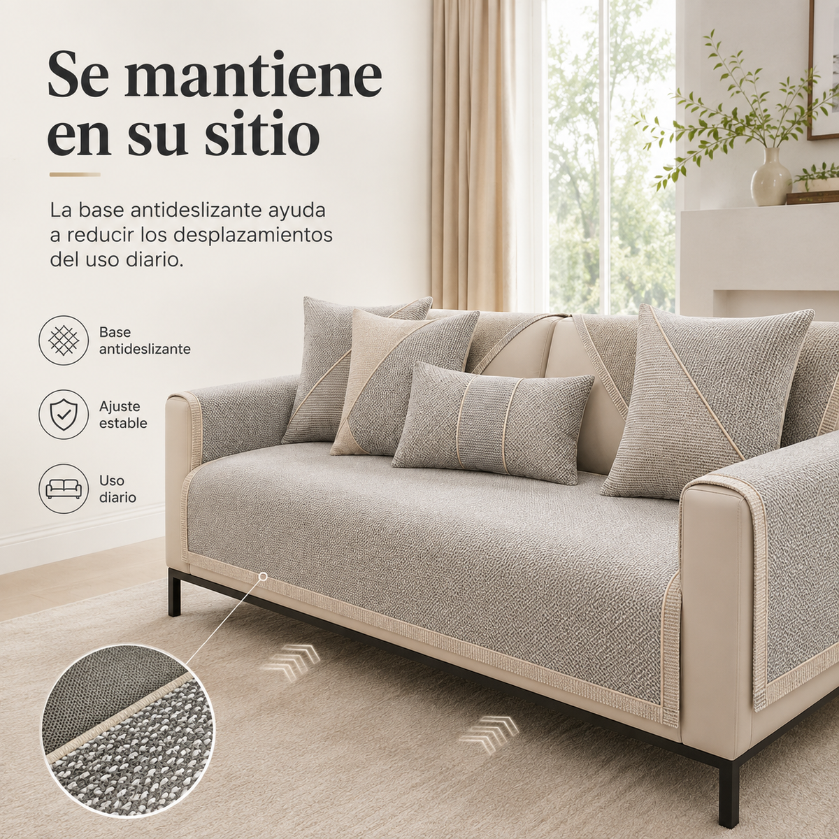 Quilted Non-Slip Sofa Cover with Latex Grip – Mix-and-Match Protection for Couch Seats, Backs & Arms
