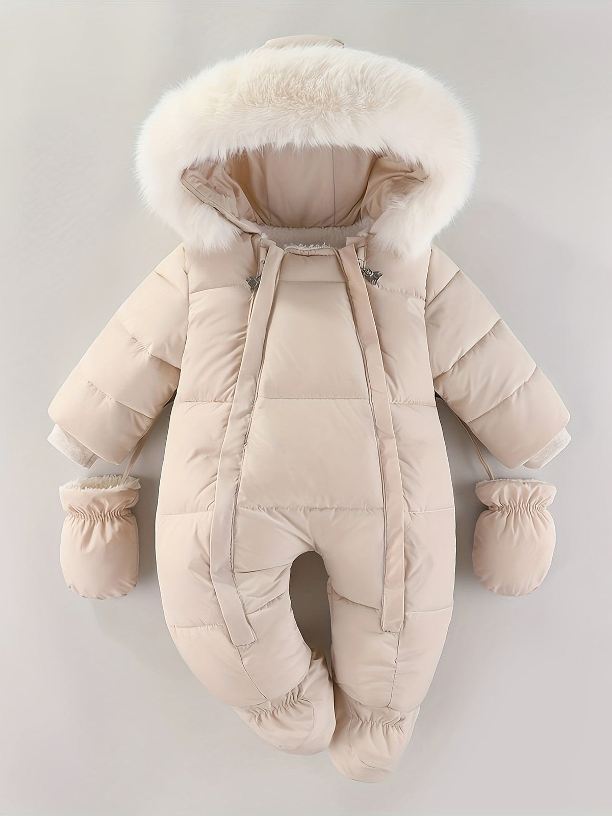 Hooded Infant Snowsuit with Quilted Insulation and Faux Fur Trim for Cold Weather Outdoor Adventures Baby Winter Bunting | Thomler