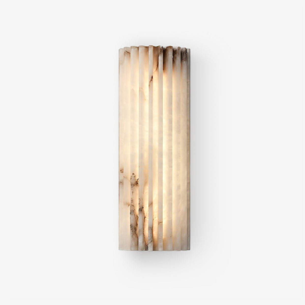 Aplique de pared de piedra natural de 12 pulgadas con LED integrado y superficie estriada, lámpara de interior para dormitorio, pasillo y sala de estar con luz ambiental cálida | Thomler