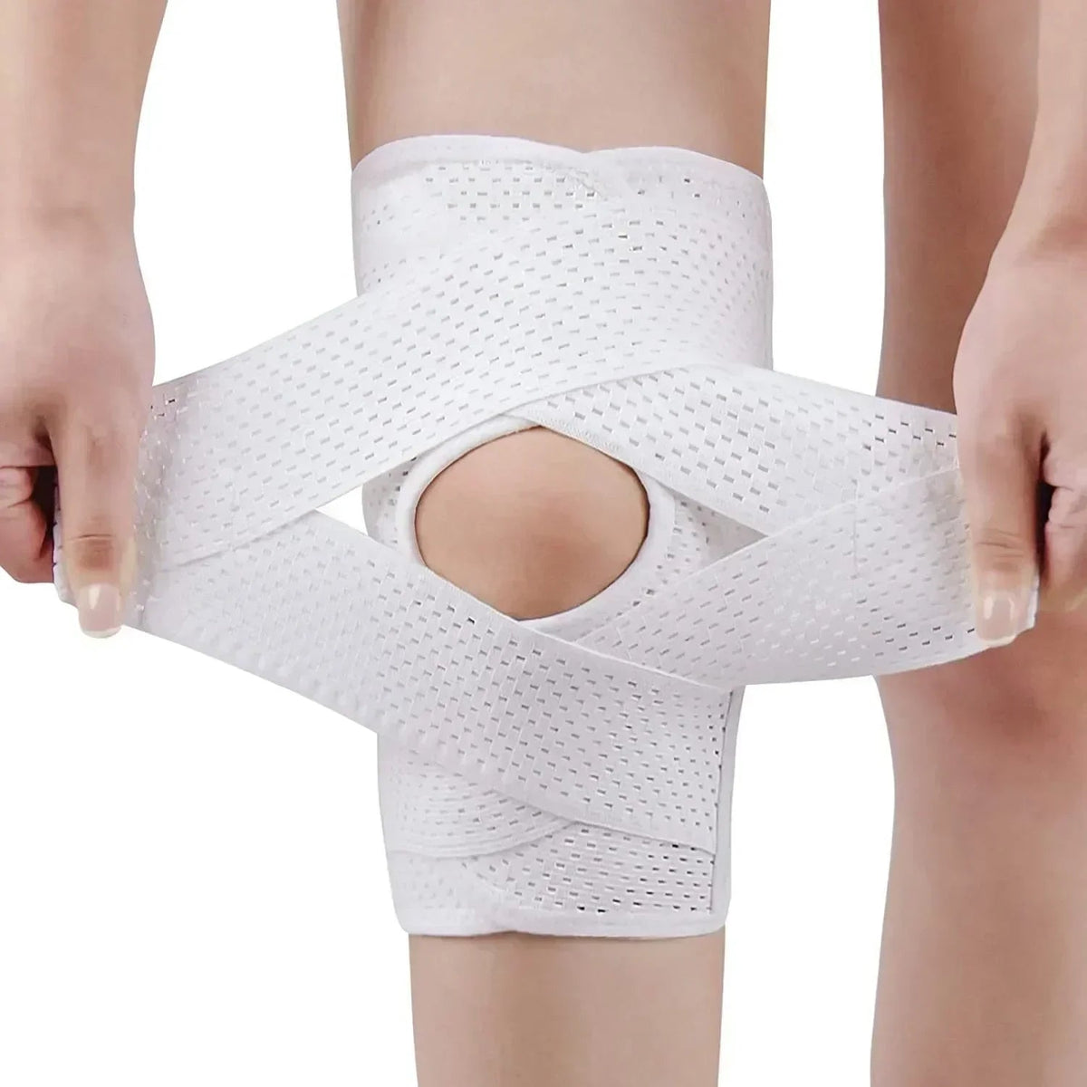 Adjustable Knee Brace with Stabilizing Straps – Breathable Compression Sleeve for Sports
