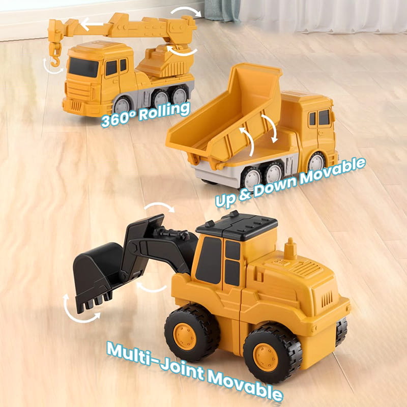 Magnetic Construction Vehicle Building Set for Kids – Transformable Toy Trucks with Snap-Together Magnets for Creative Play & STEM Learning | Thomler