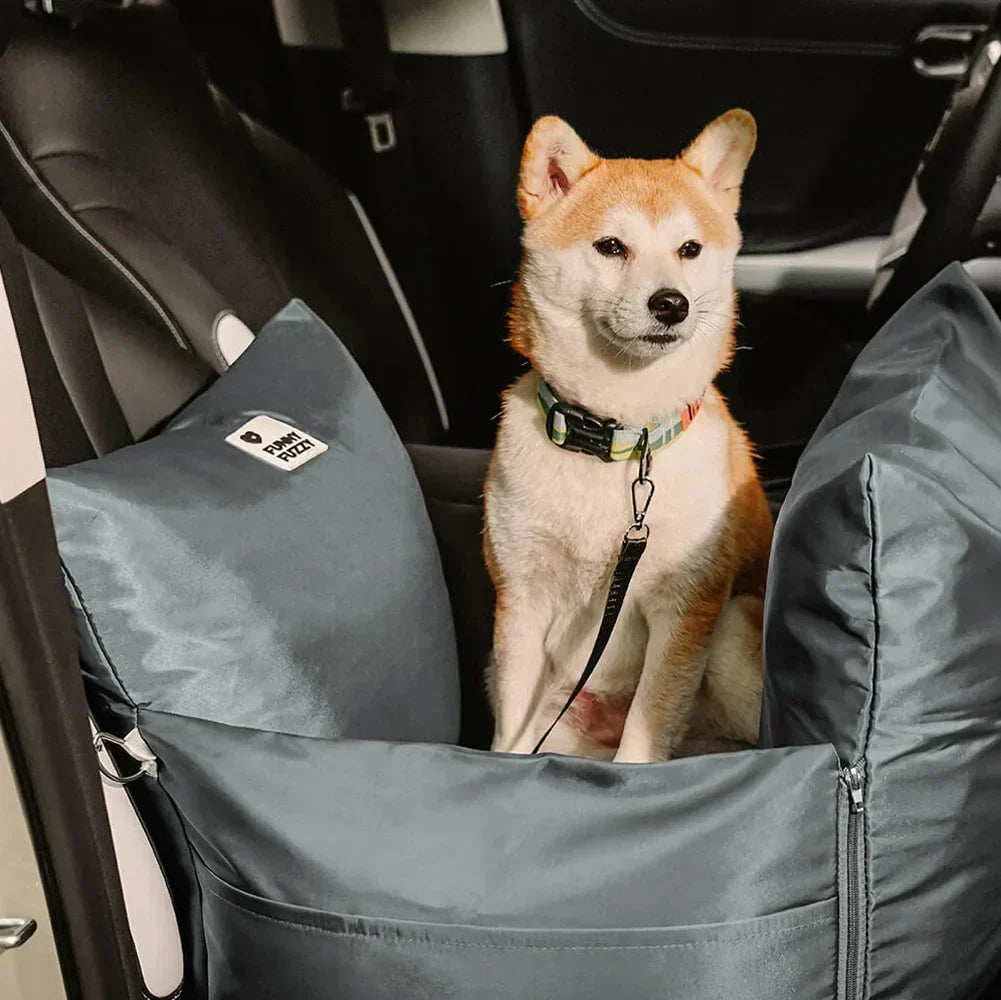 Gepolsterte Hunde-Autositz-Sitzerhöhung mit Sicherheitsgurt & Seitenpolstern – Wasserfeste, waschbare Haustier-Transportbox für Autos, SUVs & Reisen
