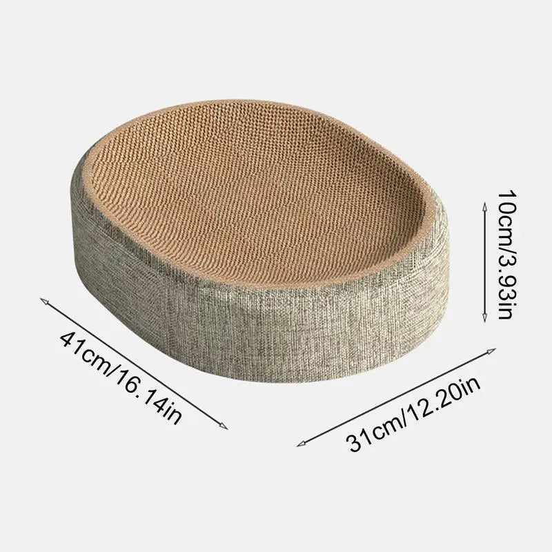 Ovale sisal 2-in-1 krabmand voor katten