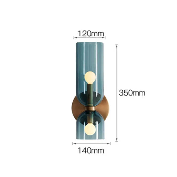 Dual-Shade Glass Sconce 16.5 inches White Iron Wall Light for Bedrooms Hallways Living Rooms Modern Accent Lighting E12 Base Ambient Fixture | Thomler
