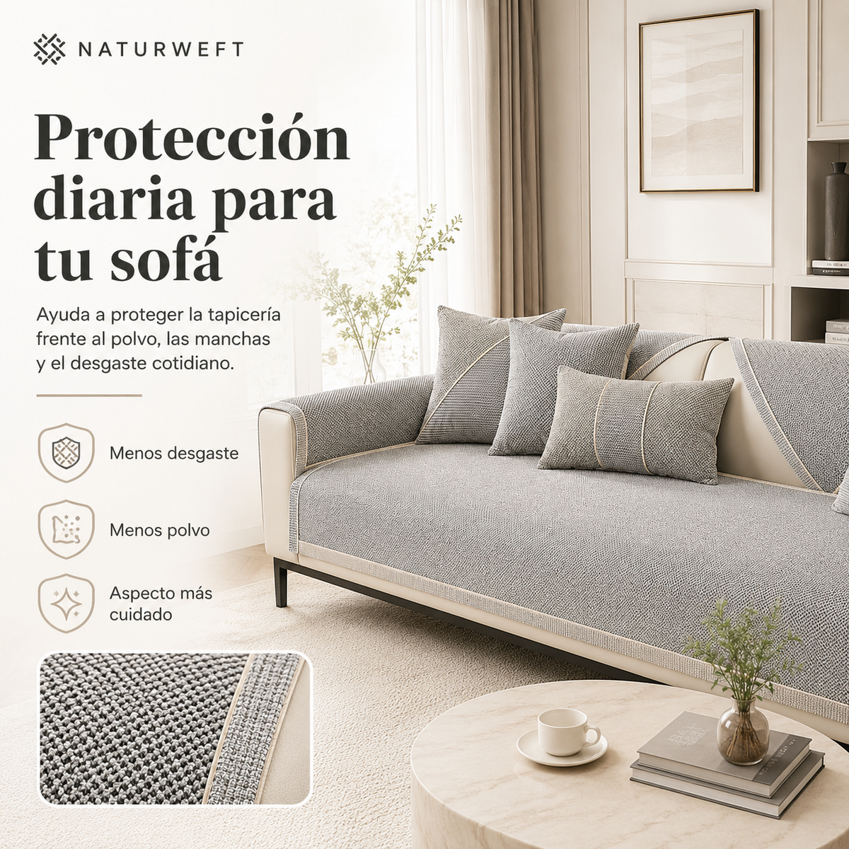 Quilted Non-Slip Sofa Cover with Latex Grip – Mix-and-Match Protection for Couch Seats, Backs & Arms