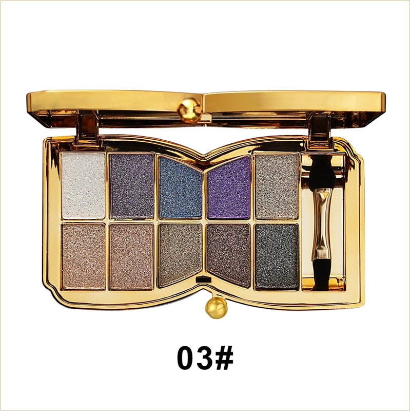 10-Color Glitter Eyeshadow Palette Shimmer Mineral Makeup for Parties Weddings Everyday Looks Highly Pigmented Long-Lasting Eye Shadow | Thomler