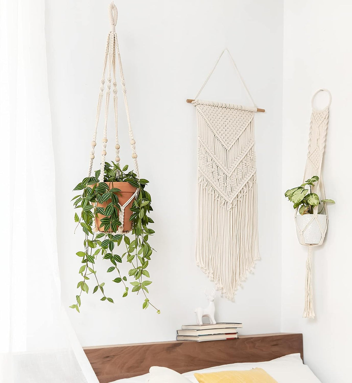 Macrame Hanging Planter in Cotton Cord