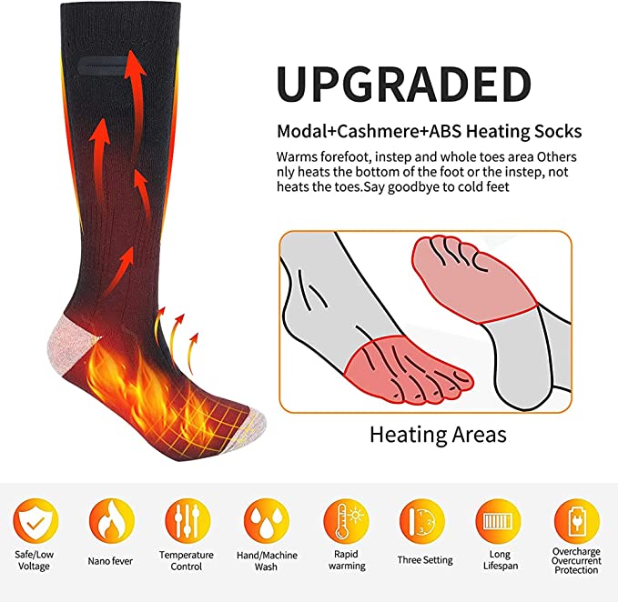 Rechargeable Heated Socks with Battery