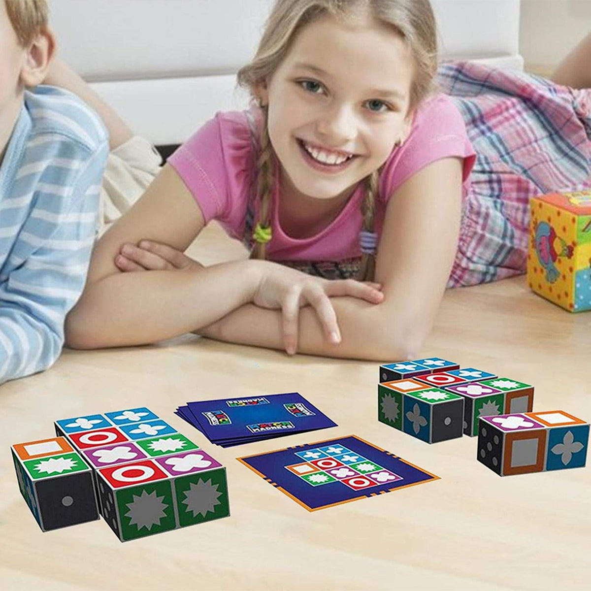 Pattern Matching Block Game for Kids – Educational Puzzle with 20 Blocks & 60 Challenge Cards for Ages 3+ | Thomler