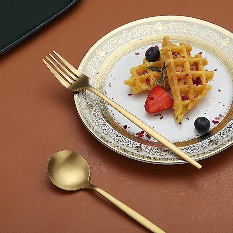 Titanium-Coated Stainless Steel Flatware Set – 18/10 Premium Dinnerware Service for Everyday Dining & Special Occasions | Thomler