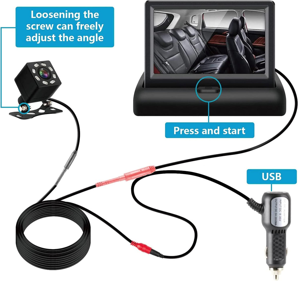 Cámara de monitor para bebé en el coche