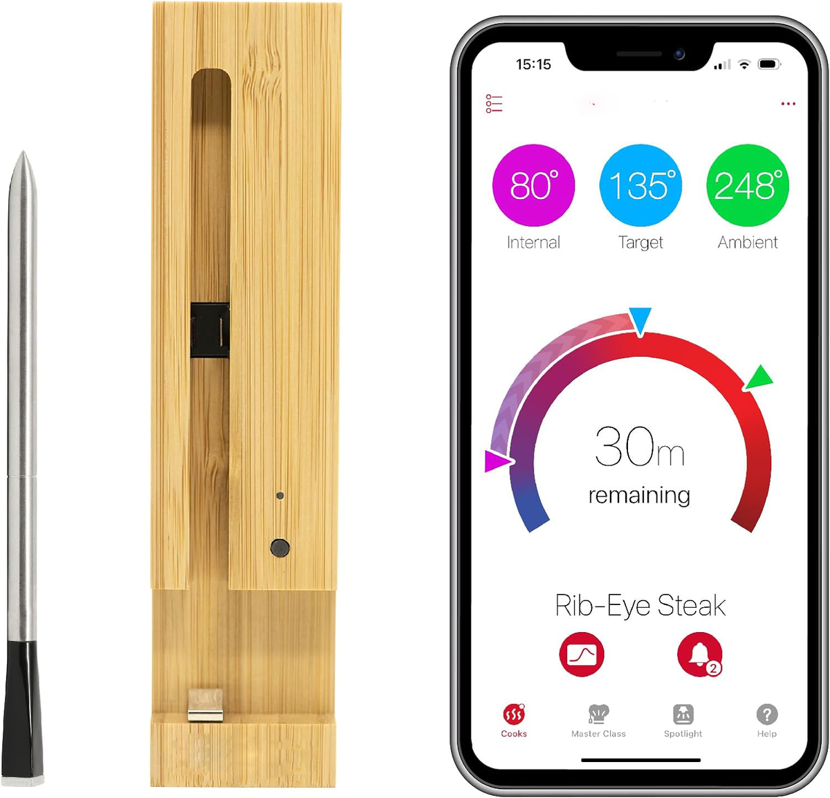 Kabelloses Fleischthermometer mit Bluetooth und App