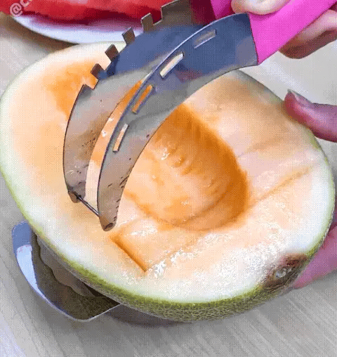 Roestvrijstalen fruitsnijder voor watermeloen, cantaloupe, papaja, drakenfruit, keukengerei voor snelle bereiding | Thomler