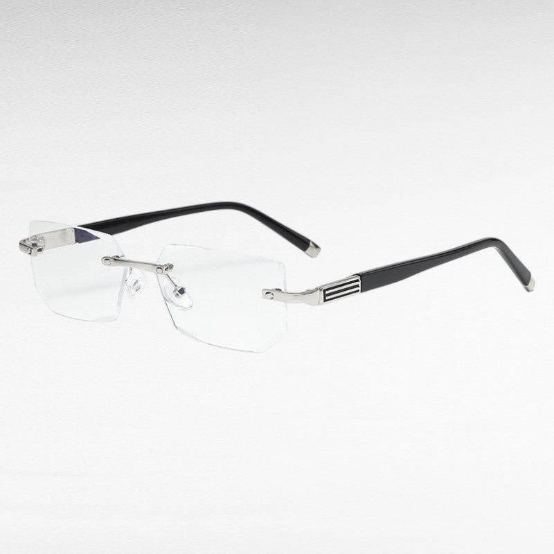 Progressive Reading Glasses with Blue Light Filter — Multifocal Lenses +1.00 to +4.00 Strength for Near and Distance Vision, Rimless Metal F | Thomler