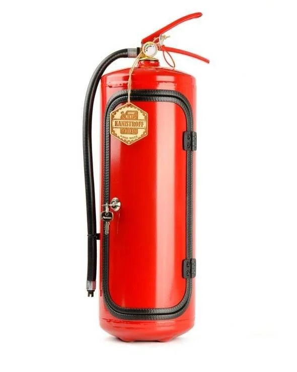 Disguised Fire Extinguisher Liquor Cabinet for Man Cave & Home Bar | Hidden Bottle Storage Container with Accessories | Thomler