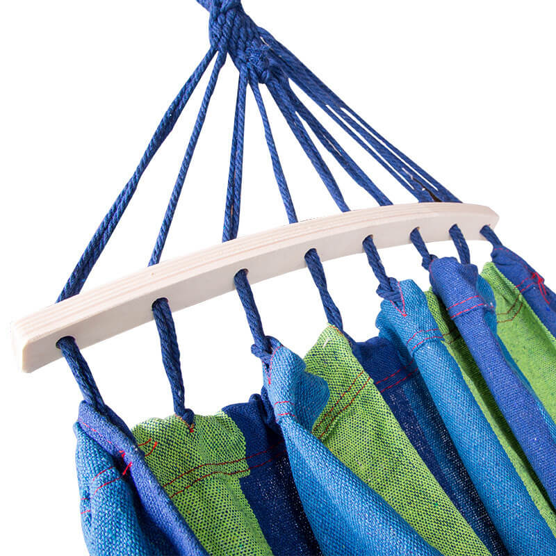 Cotton Blend Swing Hammock with Spreader Bar 102 in Total Length Red Blue for Backyard Patio Camping Outdoor Relaxation Adults Kids Portable | Thomler