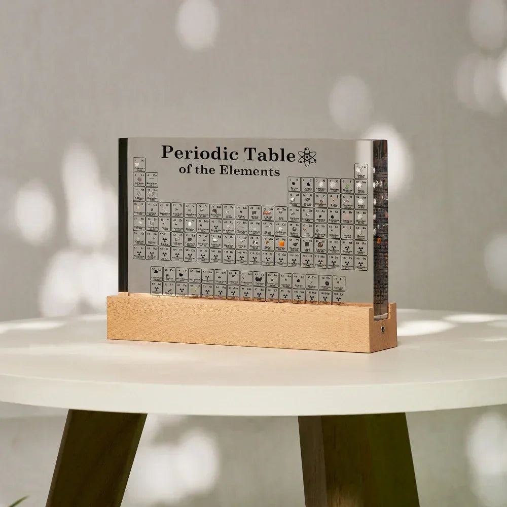 Acrylic Chemistry Element Cube with 83 Real Specimens for STEM Learning Desk Decoration Home Office Lab Classroom | Thomler