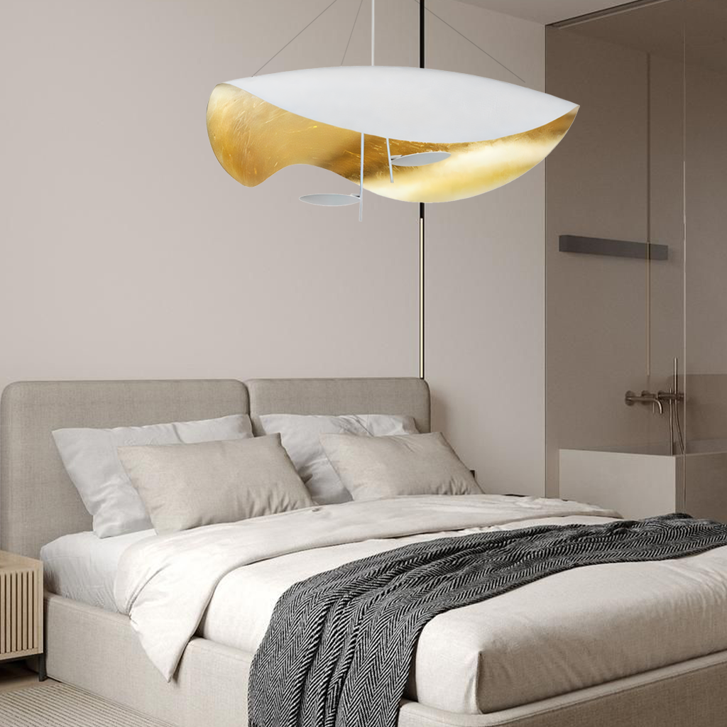 Modern LED Overhead Fixture 17W Metal Hanging Light Black White Gold for Kitchen Dining Room Bedroom Ceiling Mounted | Thomler