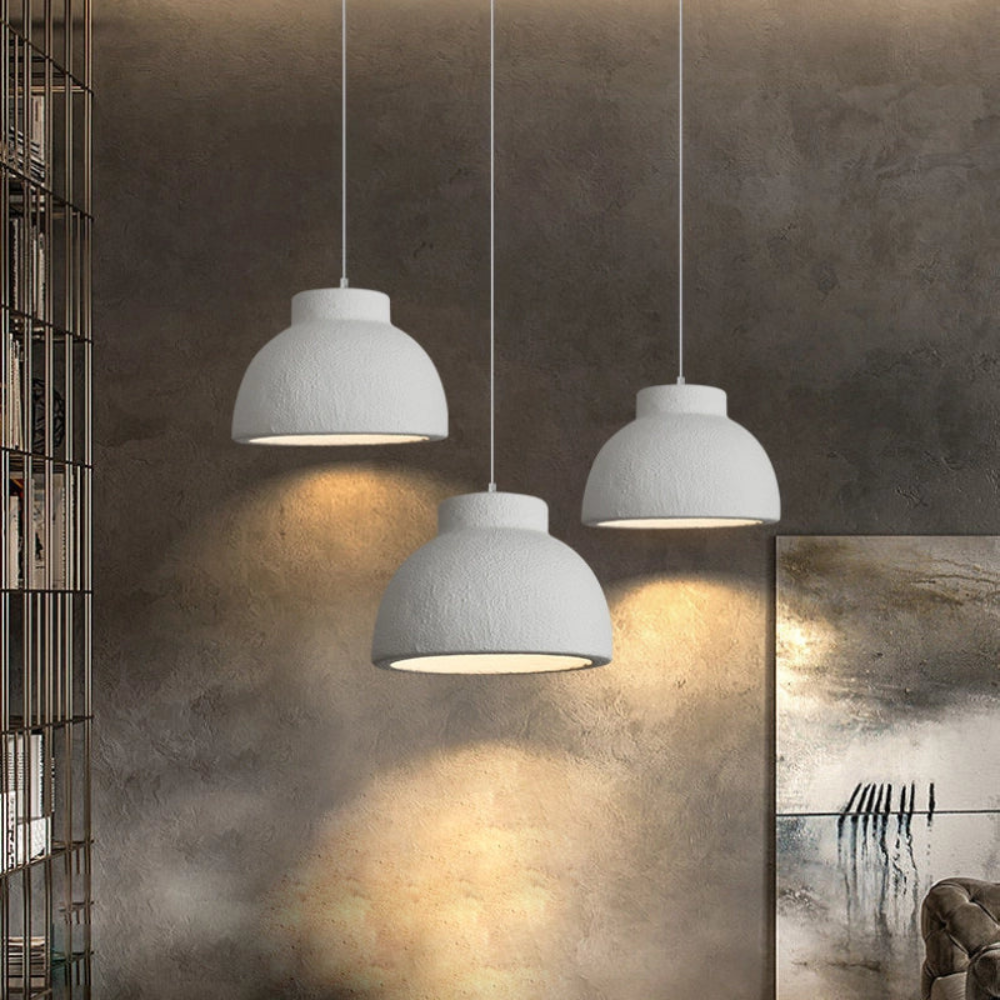 Koepel Plafonnière 15 of 23 inch Witte Polystyreen Kap voor Eetkamer Keukeneiland Slaapkamer Verstelbaar Snoer E26 Fitting Modern Mini | Thomler