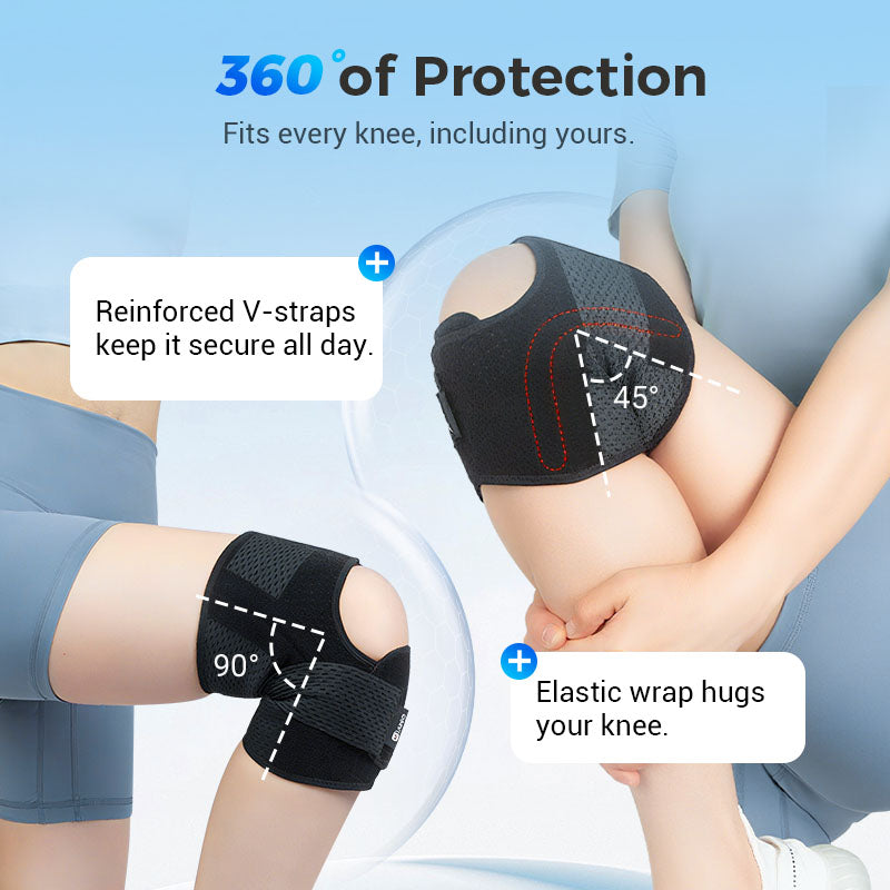 Adjustable Knee Brace with Stabilizing Straps – Breathable Compression Sleeve for Sports