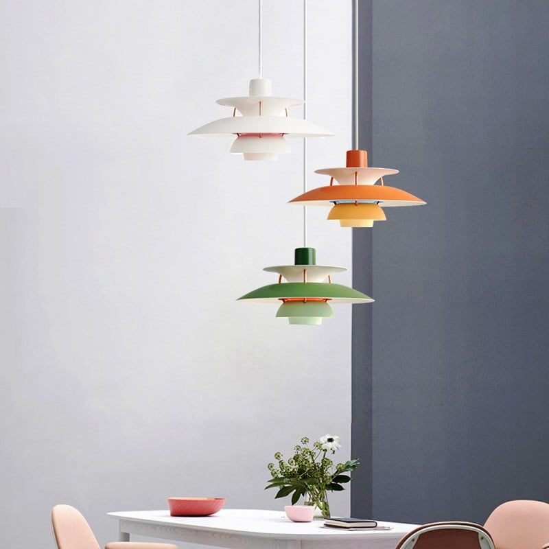 Tiered Metal Ceiling Fixture E27 Socket Mid-Century Style for Kitchen Island Dining Room Breakfast Nook Entryway Adjustable Hanging Light | Thomler