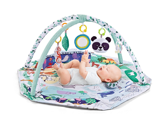 Infant Activity Center Mat with Detachable Toys – Sensory Learning Playmat for Newborn Development, Tummy Time & Motor Skills – Soft