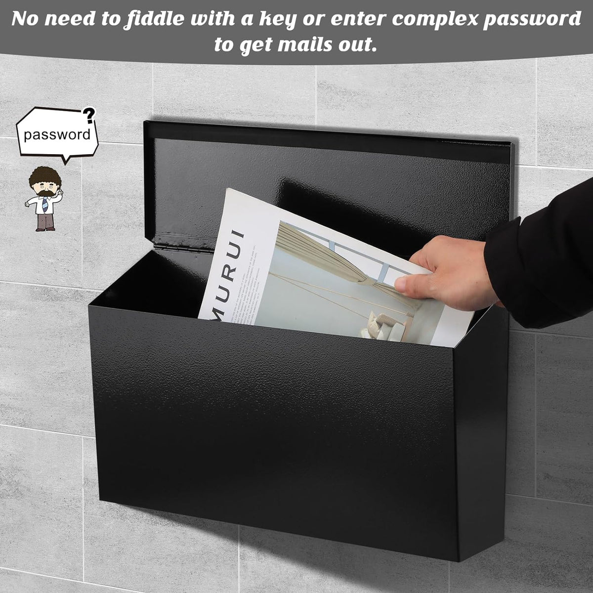 Großer Wandbriefkasten, verzinkter Stahl