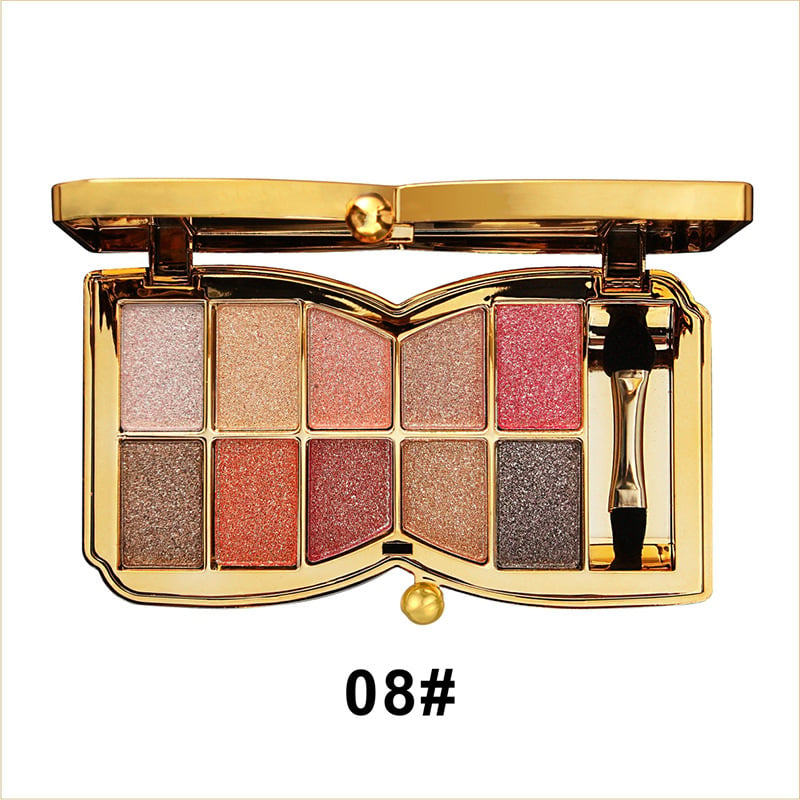 10-Color Glitter Eyeshadow Palette Shimmer Mineral Makeup for Parties Weddings Everyday Looks Highly Pigmented Long-Lasting Eye Shadow | Thomler