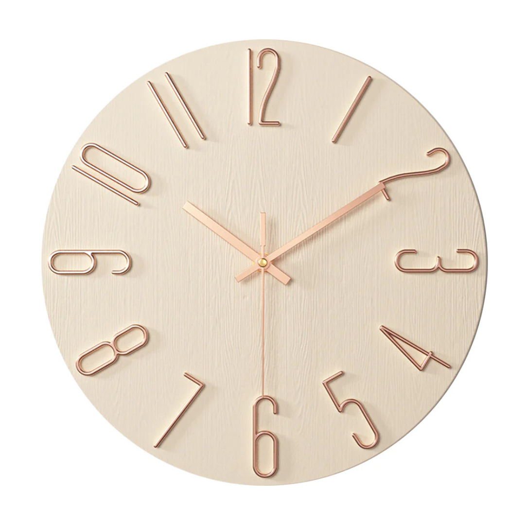 12-Inch Silent Quartz Timepiece for Bedroom & Office – Lightweight Plastic Frame, Battery Operated, Easy Read Display | Thomler