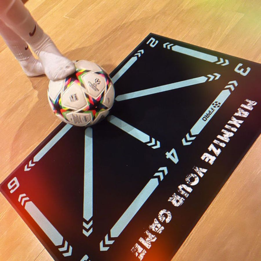 Soccer Skills Training Mat 35 in × 24 in Indoor Footwork Dribbling Practice Set Ball Control Exercises Youth Home Drills Anti-Slip Socks | Thomler