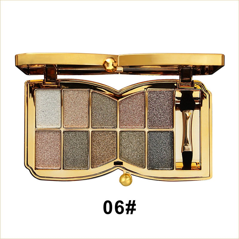 10-Color Glitter Eyeshadow Palette Shimmer Mineral Makeup for Parties Weddings Everyday Looks Highly Pigmented Long-Lasting Eye Shadow | Thomler