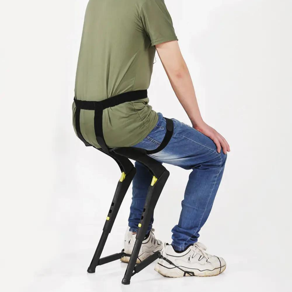 Draagbare opvouwbare stoel met exoskelet voor buitensporten