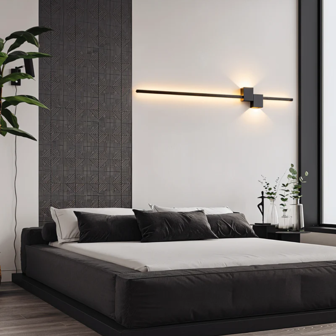 Linear LED Sconce 24 Inch Aluminum Up Down Light for Bedroom Hallway Living Room Modern Indoor Fixture Black White Gold 3000K | Thomler