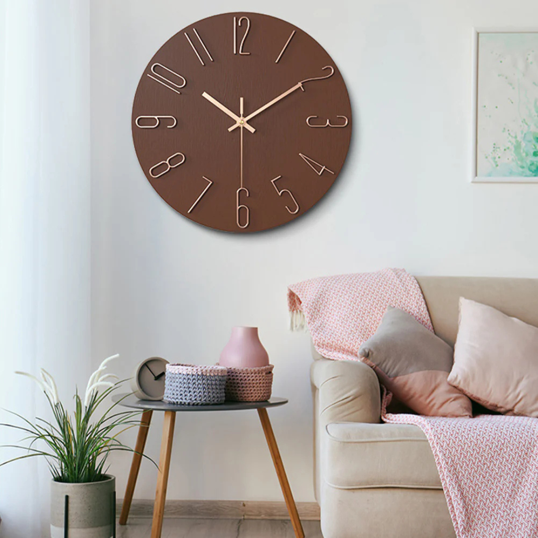 12-Inch Silent Quartz Timepiece for Bedroom & Office – Lightweight Plastic Frame, Battery Operated, Easy Read Display | Thomler