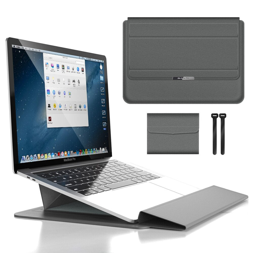 Convertible Notebook Case with Adjustable Angle Riser 11-16 Inch Slim Carrying Pouch Workspace Organizer for Remote Workers Students | Thomler