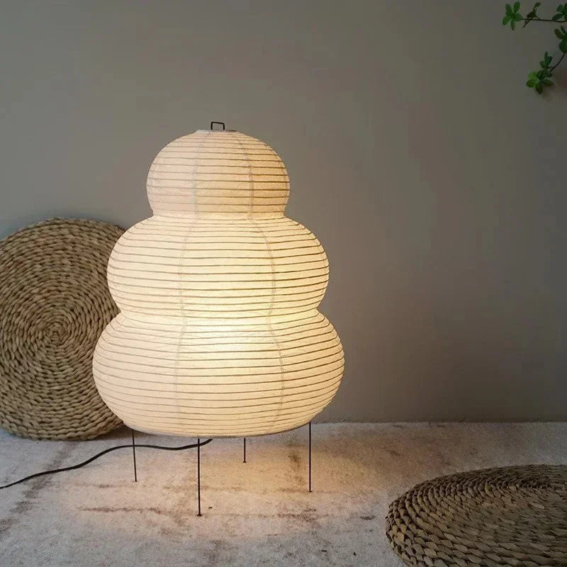 Washi Paper Globe Floor Lamp 16" White Sphere Light for Bedrooms Living Rooms Japanese Minimalist Ambient Lighting E27 Socket 24" Tall | Thomler