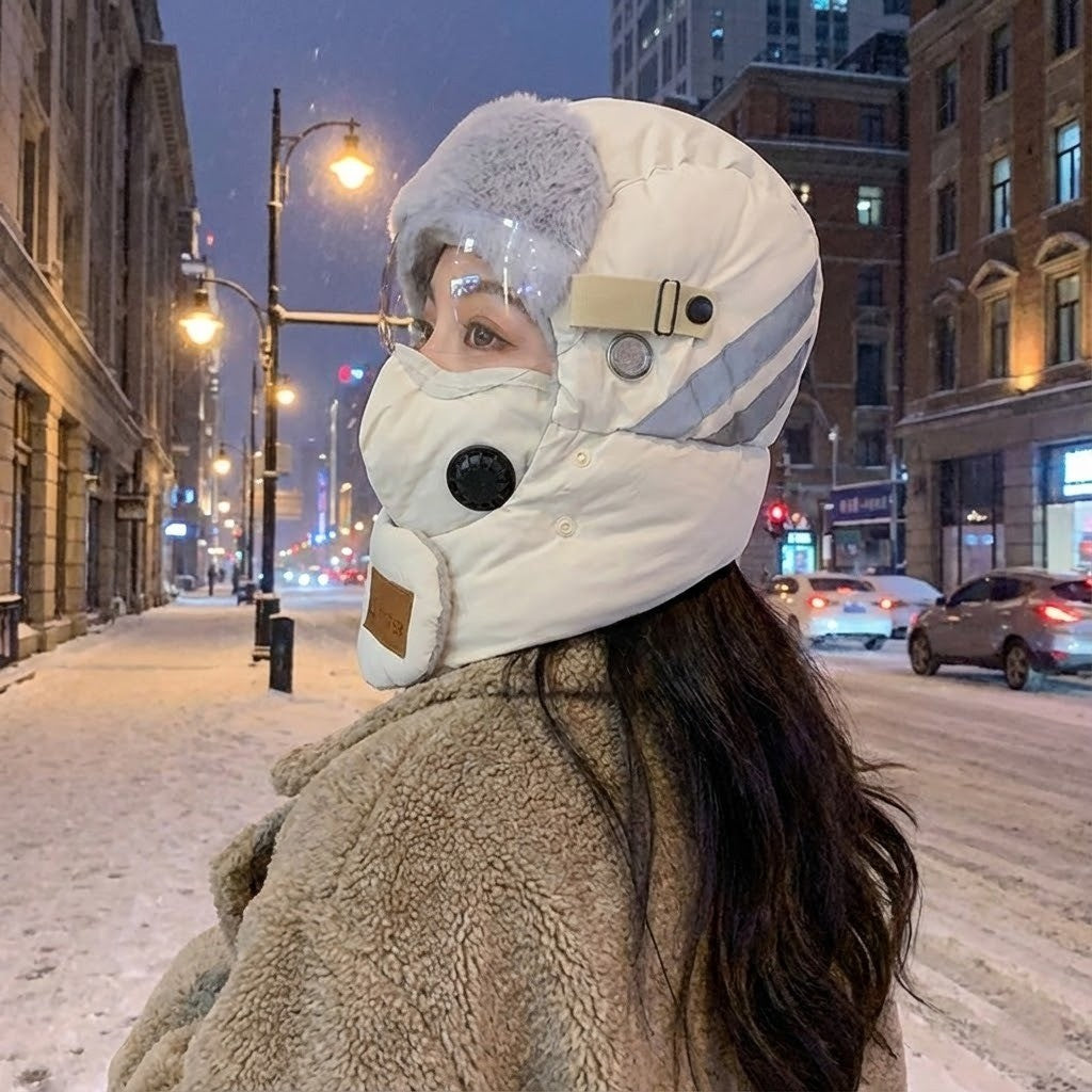 Full-Face Insulated Winter Balaclava with Detachable Shield & Windproof Design for Skiing & Cold Weather