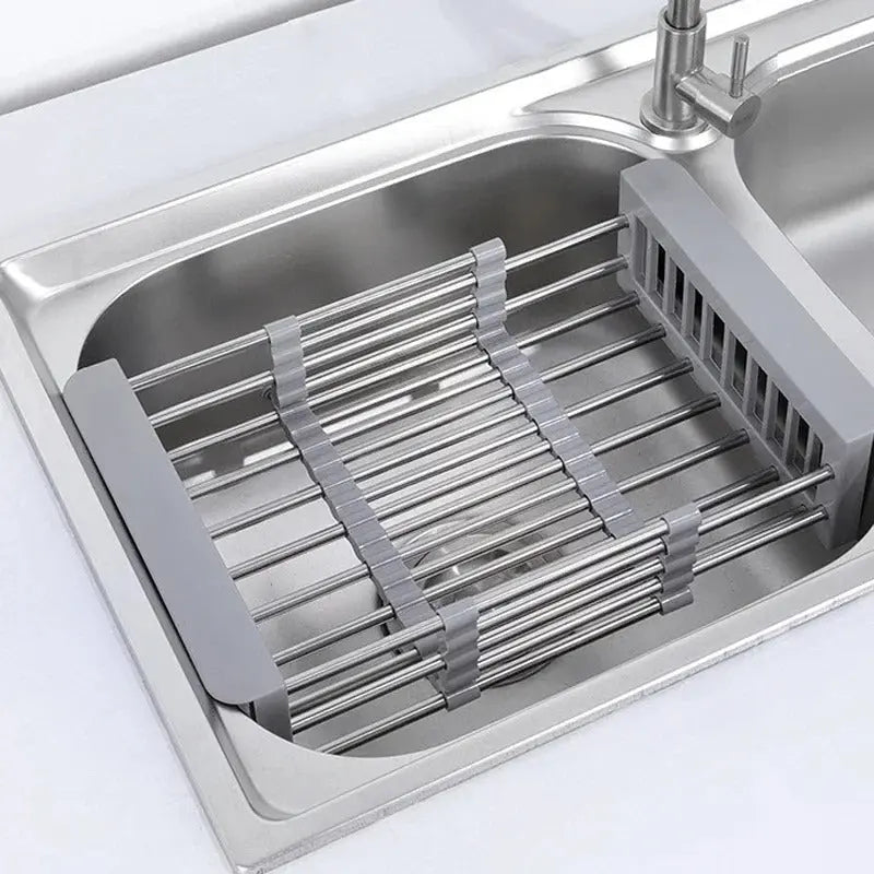 Over-Sink Dish Drying Rack Expandable Stainless Steel for Kitchen Counter Space Saving Drainer Basket | Thomler