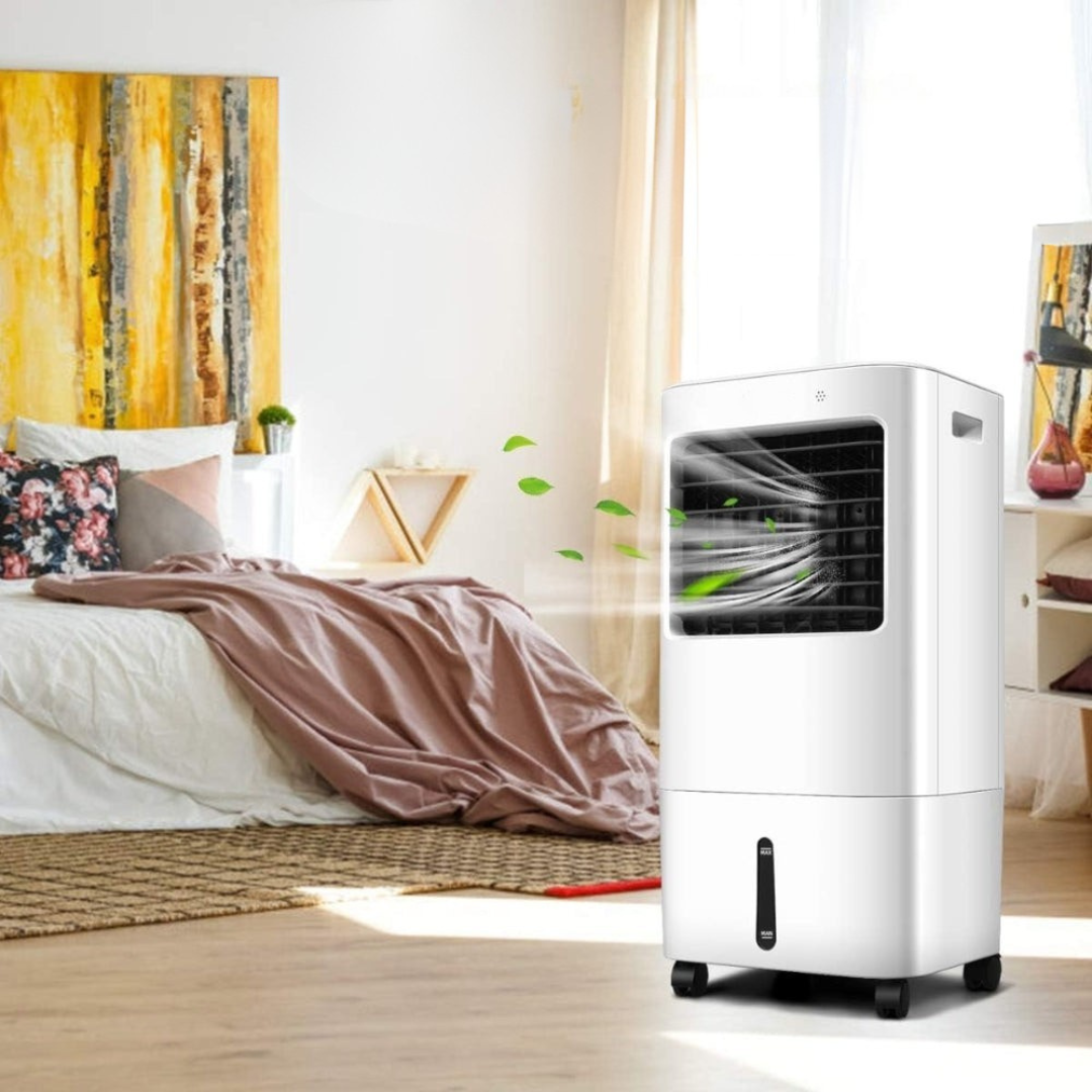 Evaporative Air Cooler with Remote & 2.6 Gal Water Tank – Tower Fan Humidifier for Bedroom Office Living Room