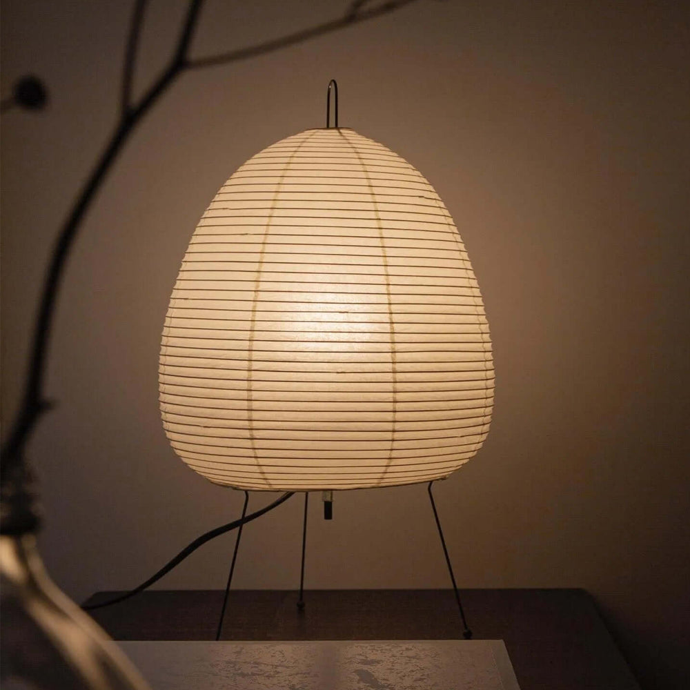 Lámpara de acento con pantalla de papel hecha a mano, 10 pulgadas de ancho, luz nocturna LED de brillo cálido para dormitorio, oficina, escritorio, rincón de lectura, estilo minimalista japonés