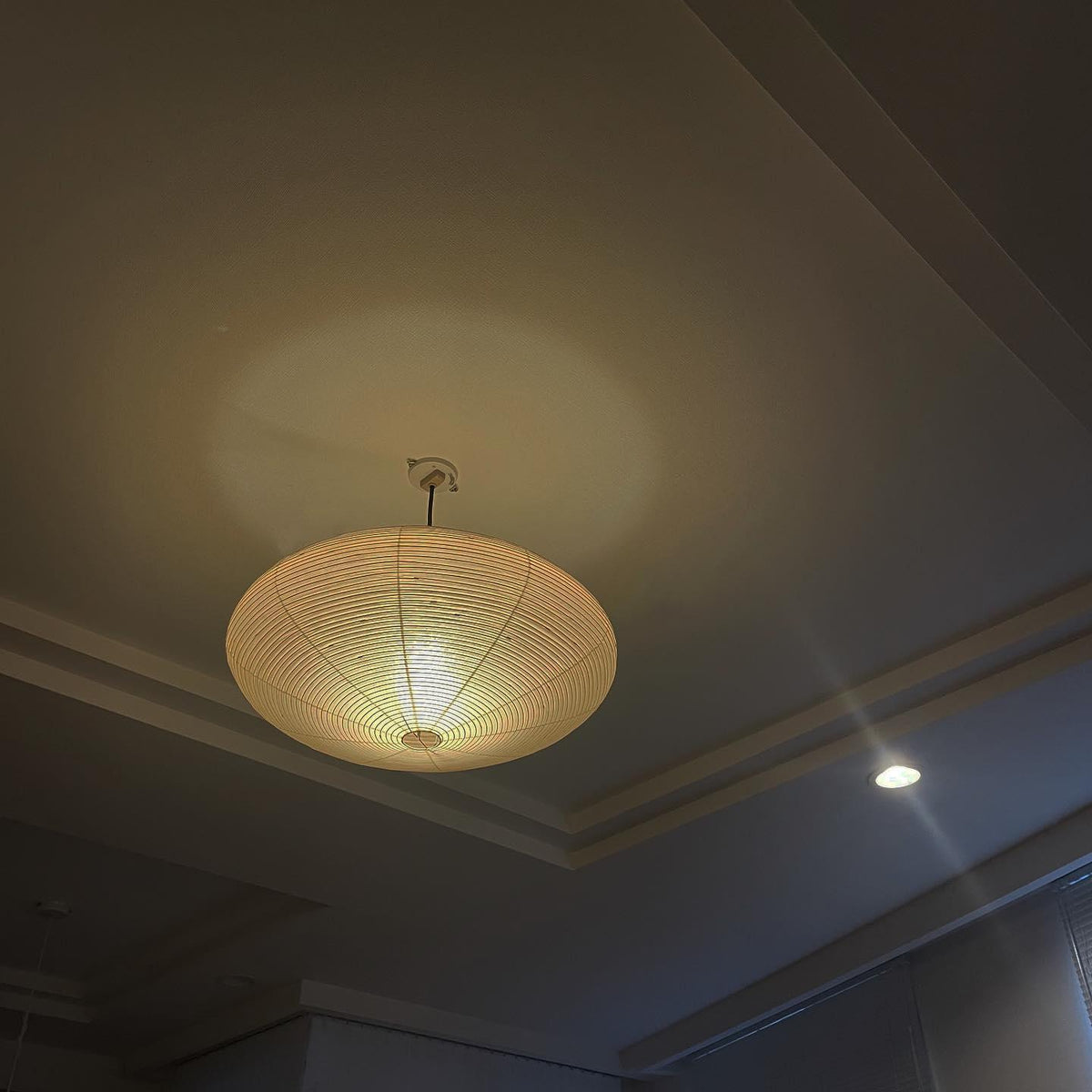 Handmade Rice Paper Sphere Pendant Lamp for Dining Room & Bedroom | Sculptural Ceiling Fixture with Adjustable Cord | E26 Edison Bulb Compat