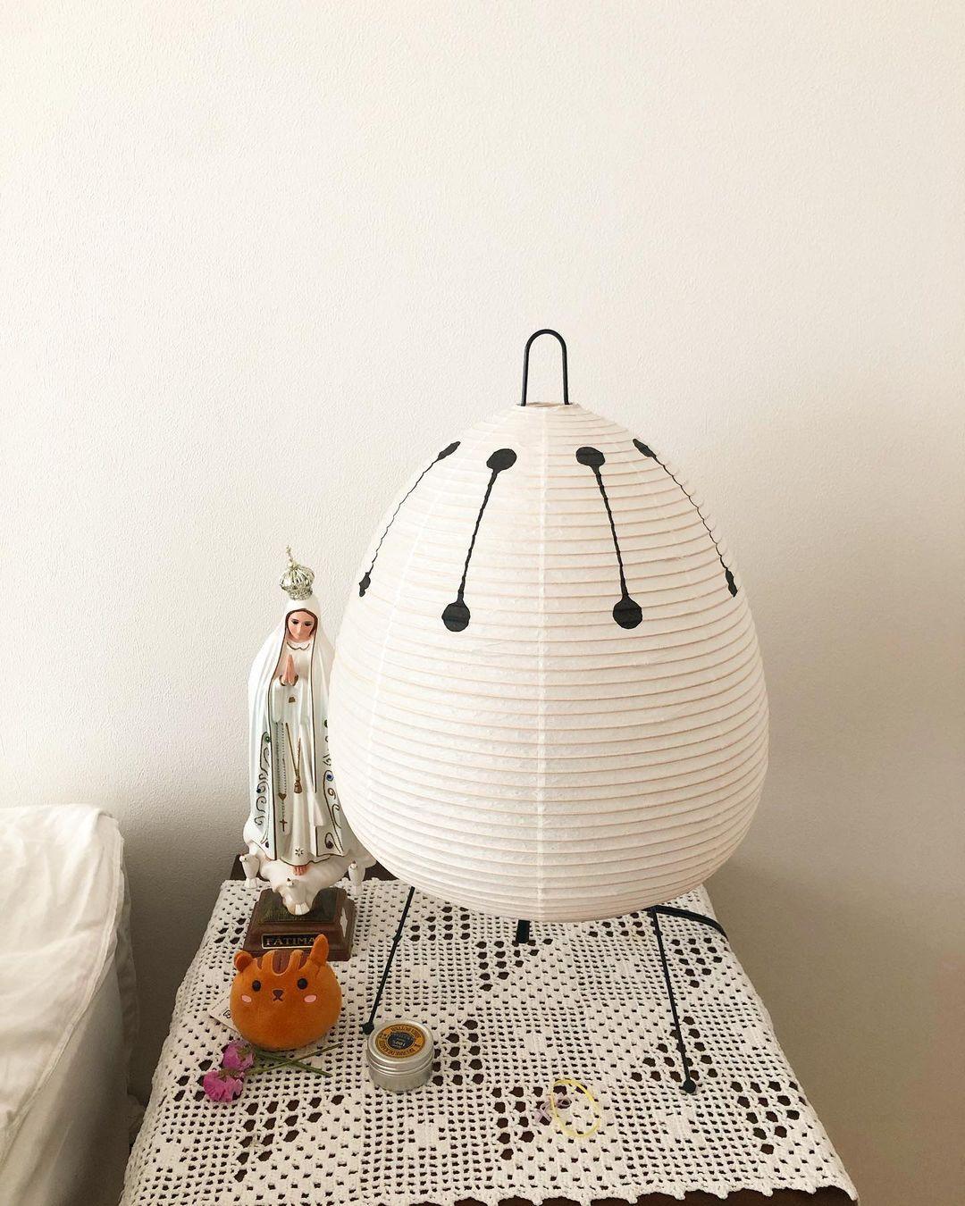 Lámpara de acento con pantalla de papel hecha a mano, 10 pulgadas de ancho, luz nocturna LED de brillo cálido para dormitorio, oficina, escritorio, rincón de lectura, estilo minimalista japonés