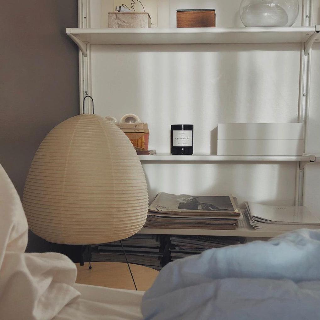 Lámpara de acento con pantalla de papel hecha a mano, 10 pulgadas de ancho, luz nocturna LED de brillo cálido para dormitorio, oficina, escritorio, rincón de lectura, estilo minimalista japonés