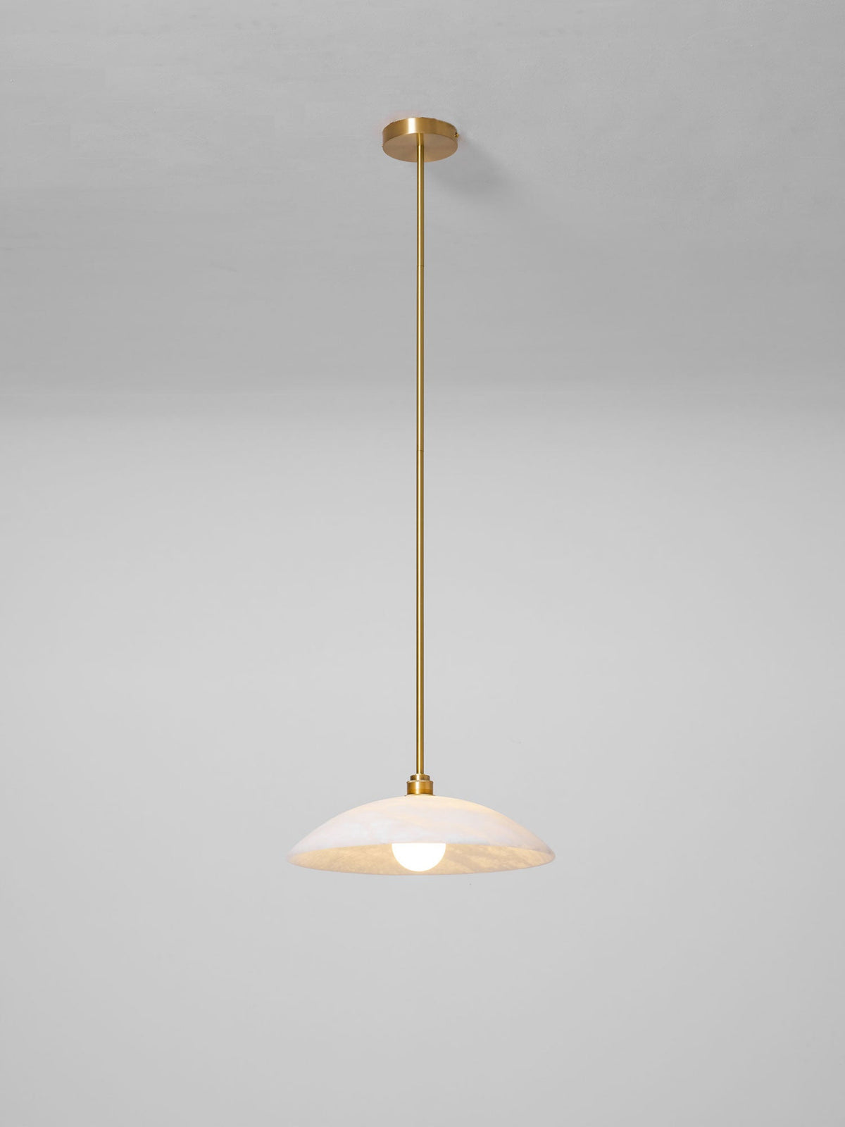 Lámpara de techo tipo globo de piedra blanca de 16 pulgadas, domo con cable ajustable para isla de cocina, comedor o sala de estar, lámpara colgante con casquillo E26 | Thomler