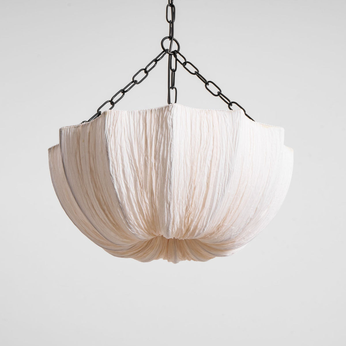 Stoffen plafondlamp met komvormige kap voor keukens en eetruimtes, 16 inch verstelbaar hangarmatuur, neutrale beige stoffen lampenkap Thr | Thomler