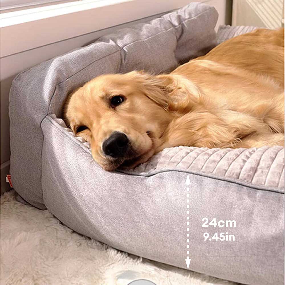 Orthopedisch honden- en kattenmand met opstaande rand – Wasbaar, antislip onderkant, comfort voor alle seizoenen