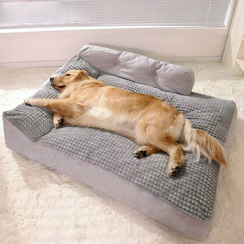 Orthopedic Pet Bed with Bolster Pillow for Dogs & Cats – Washable, Non-Slip Base, Year-Round Comfort