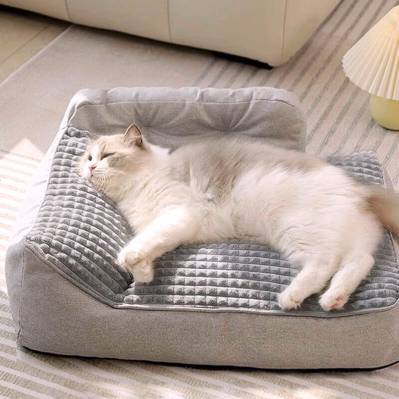 Orthopedisch honden- en kattenmand met opstaande rand – Wasbaar, antislip onderkant, comfort voor alle seizoenen