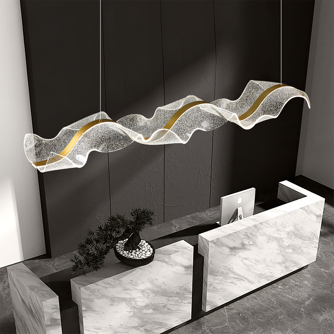Lineaire LED-plafondlamp 100-150 cm Dimbaar Acryl Hanglamp voor Eetkamer Woonkamer Keuken Moderne Hanglamp met Afstandsbediening | Thomler